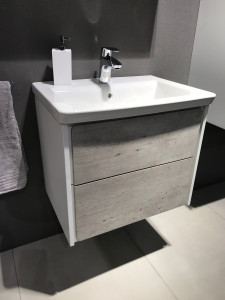 Тумба с раковиной Roca Ronda 70 белый матовый/бетон