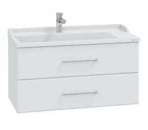 Тумба с раковиной СанТа Омега 100 подвесная белая 2 ящика