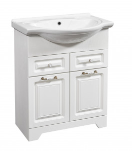 Тумба с раковиной Stella Polar Кармела 65 ольха белая