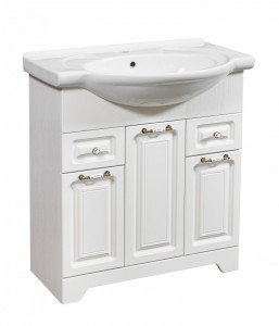 Тумба с раковиной Stella Polar Кармела 75 ольха белая