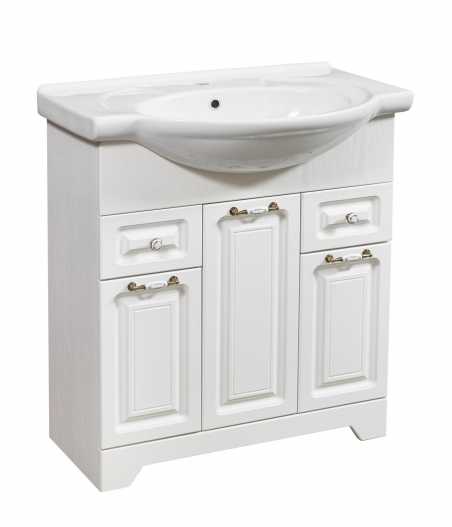 Тумба с раковиной Stella Polar Кармела 75 ольха белая