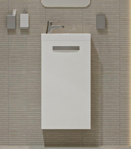 Тумба с раковиной Velvex Estea 40.1D, белый матовый