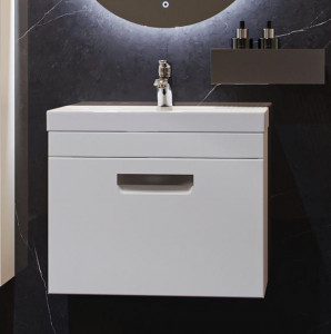 Тумба с раковиной Velvex Estea 80 1Y белый матовый