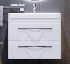 Тумба с раковиной Velvex Jill 80 белый матовый