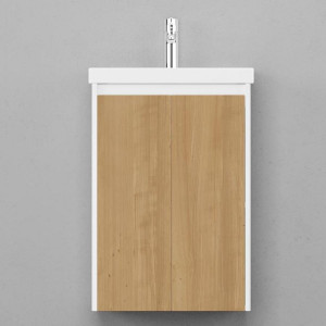 Тумба с раковиной Velvex Klaufs 50 подвесная белый/дерево