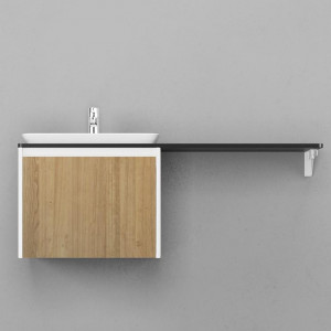 Тумба под раковину Velvex Klaufs 56 с 1 ящиком белый/дерево