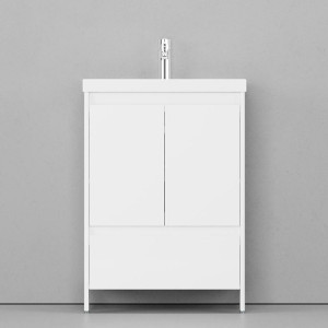 Тумба с раковиной Velvex Klaufs 60 с 1 ящиком напольная белая