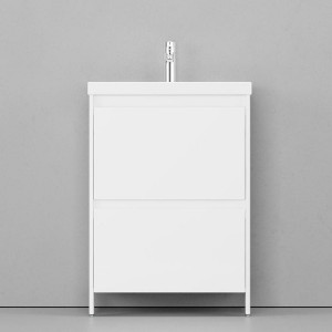 Тумба с раковиной Velvex Klaufs 60 с 2 ящиками напольная белая