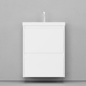 Тумба с раковиной Velvex Klaufs 60 с 2 ящиками подвесная белая