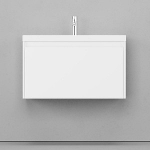 Тумба с раковиной Velvex Klaufs 80 с 1 ящиком подвесная белая