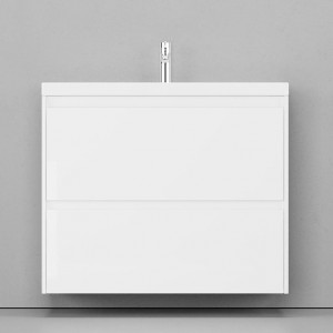 Тумба с раковиной Velvex Klaufs 90 с 2 ящиками подвесная белая