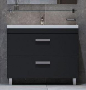 Тумба с раковиной Velvex Orlando 100 графит напольная