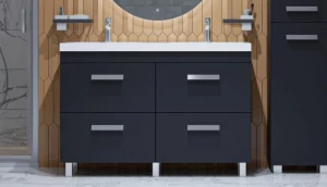 Тумба с раковиной Velvex Orlando 120 напольная графит