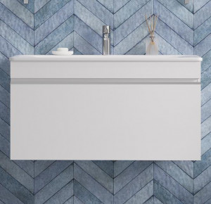 Тумба с раковиной Velvex Pulsus 100 подвесная белая