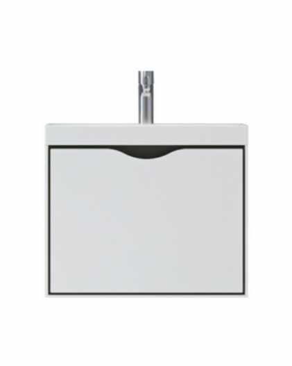 Тумба с раковиной Velvex Rigli 80 1Y подвесная белый графит