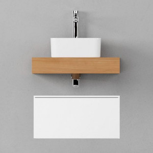 Тумба с раковиной Velvex Unit 60x27 подвесная, белый лед