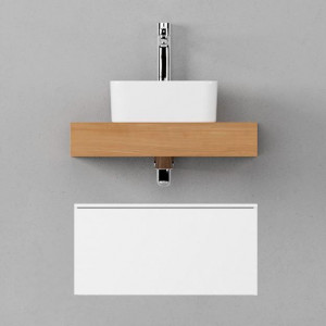 Тумба с раковиной Velvex Unit 60x27 подвесная, белый матовый