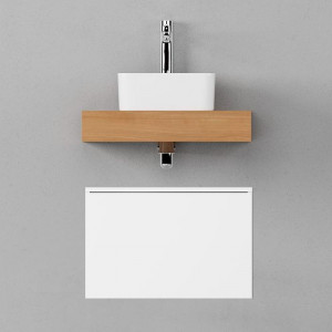 Тумба с раковиной Velvex Unit 60x40 подвесная, белый лед