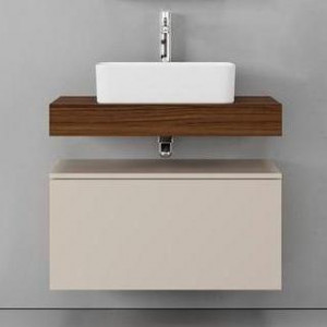 Тумба с раковиной Velvex Unit 60x40 подвесная, шёлк шампань