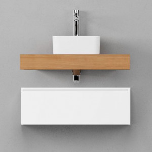 Тумба с раковиной Velvex Unit 80x27 подвесная, белый матовый