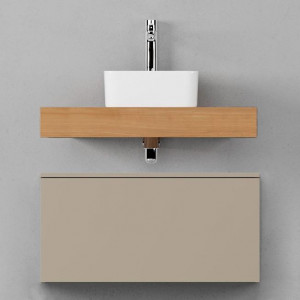 Тумба с раковиной Velvex Unit 80x40 подвесная бежевый шёлк