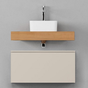 Тумба с раковиной Velvex Unit 80x40 подвесная, шелк шампань