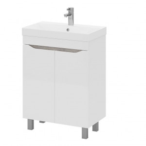 Тумба с раковиной Volna Lake 70.2D напольная белый/бетон светлый