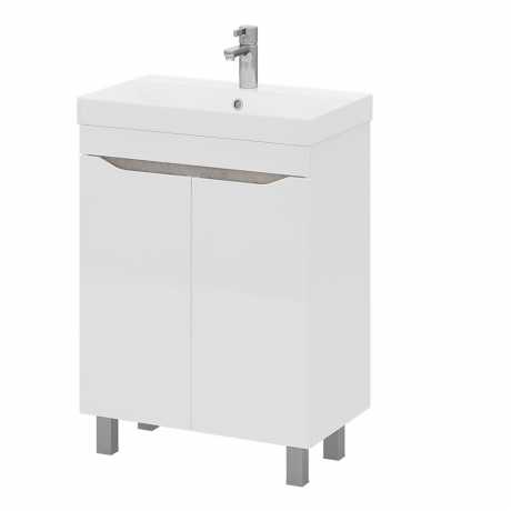 Тумба с раковиной Volna Lake 70.2D напольная белый/бетон светлый