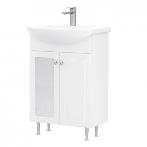 Тумба с раковиной Volna Milena 55.2D напольная белый