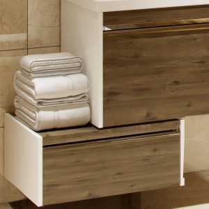 Тумба Акватон Капри 60 таксония темная, подвесная