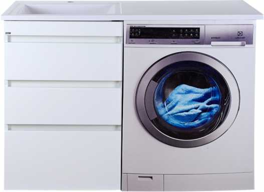 Тумба Misty Фостер 55 напольная, 3 ящика с раковиной под стиральную машину 120 L