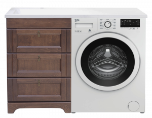 Тумба Misty Рим 60 с раковиной над стиральной машиной 120 орех L