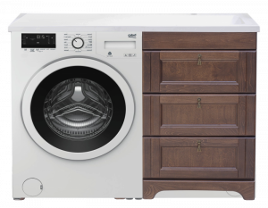 Тумба Misty Рим 60 с раковиной над стиральной машиной 120 орех R