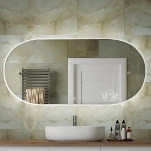 Зеркало с LED подсветкой Art&Max Bari 110 белый матовый