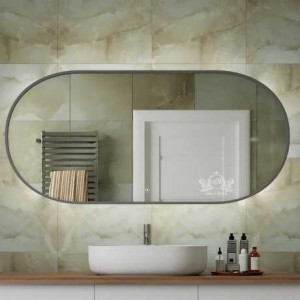 Зеркало с LED подсветкой Art&Max Bari 120 графит матовый