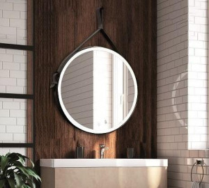 Зеркало с LED подсветкой Art&Max Milan 100 на черном ремне