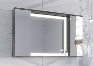 Зеркало-шкаф LED Stella Polar Дэрри 100 бетон / цемент 2 части