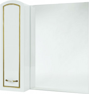 Зеркало-шкаф Bellezza Амелия 70 L белый патина золото