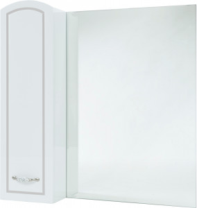 Зеркало-шкаф Bellezza Амелия 70 L белый патина серебро