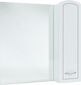 Зеркало-шкаф Bellezza Амелия 70 R белый патина серебро
