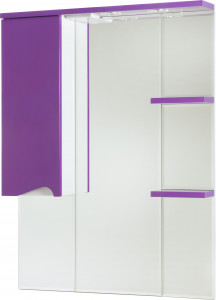 Зеркало-шкаф Bellezza Эйфория 80 L фиолетовый, с подсветкой