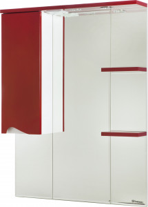 Зеркало-шкаф Bellezza Эйфория 80 L красный, с подсветкой