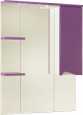 Зеркало-шкаф Bellezza Эйфория 80 R фиолетовый, с подсветкой