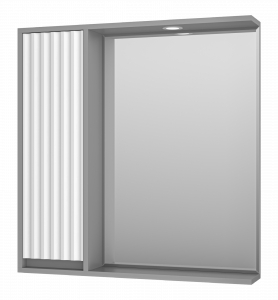 Зеркало-шкаф Brevita Balaton 80 левый белый/серый