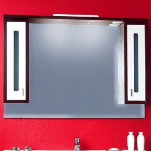 Зеркало-шкаф Бриклаер Бали 120 венге, белый глянец