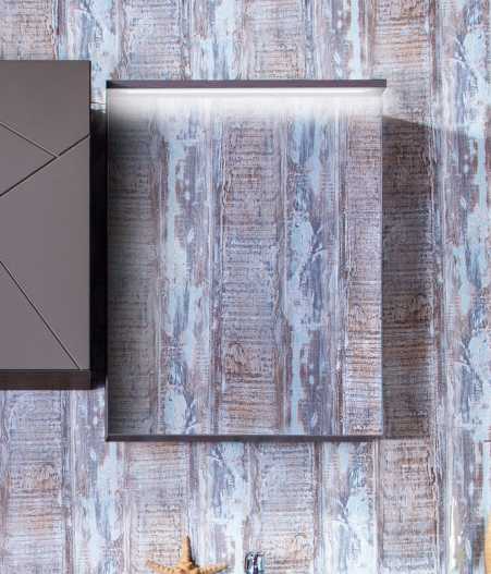 Зеркало-шкаф Бриклаер Кристалл 56 софт графит/ясень анкор