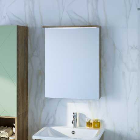 Зеркало-шкаф Бриклаер Кристалл 75 фисташка/дуб гранж песочный