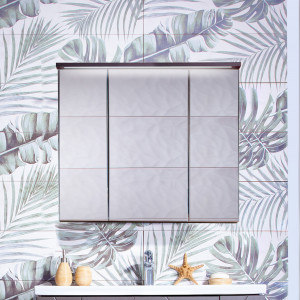 Зеркало-шкаф Бриклаер Кристалл 75 софт графит/ясень анкор