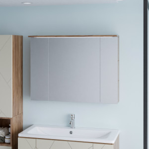 Зеркало-шкаф Бриклаер Кристалл 95 дуб крафт табачный