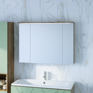 Зеркало-шкаф Бриклаер Кристалл 95 фисташка/дуб гранж песочный